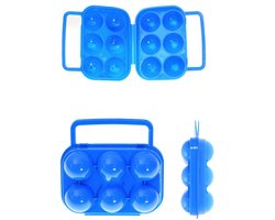 Kunststof Eierdoos 6 Eieren Blauw - Koelkast Eieropbergbox Plastic Bewaardoos - Ei Opberg Draagbaar