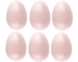 Kunststof eieren met gat | 6 cm hoog | Ø 45 cm | pastelkleuren | 6 stuks (roze)