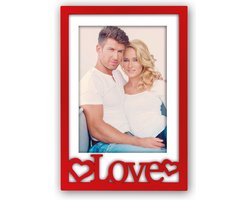 Kunststof fotolijst Love rood geschikt voor een foto van 10 x 15 cm