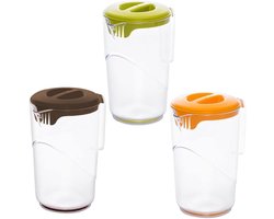 Kunststof kan met deksel - water/sap geschikt - 1 stuk - polycarbonaat - 1,5 lt