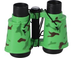 Kunststof kinder speelgoed verrekijker - Leger camouflage groen 15 cm - Buitenspeelgoed