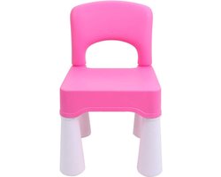 Kunststof kinderstoel voor meisjes met rubberen voeten - tot 100 kg - bureaustoelen - prinsessen zitgelegenheid - roze