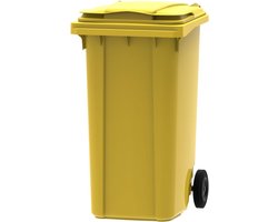 Kunststof Kliko Afval Rolcontainer Mini container - 240 liter - Geel