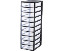 Kunststof ladekast 10 transparante laden - A4 papierformaat - Hoogte 815 cm - Stapelbaar - Ideaal voor kantooropslag - Cursussen - Documenten - Benodigdheden