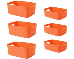 Kunststof Opbergdozen - Multifunctionele Organizer - 2 Stuks - Oranje