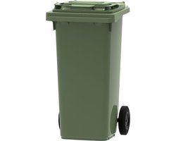 Kunststof Rolcontainer Afvalcontainer Mini-container 120 Liter Groen