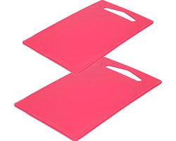 Kunststof snijplanken set van 2x stuks roze 27 x 16 en 36 x 24 cm - Keuken/koken accessoires