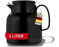 Kunststof thermoskan - Theepot warmhouder - Dranken serveren - Met ingebouwde theezeef - 14 x 13 x 19 cm - Zwart