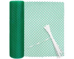 Kunststof Zeshoekig Hekwerk voor Tuin en Kippenren – Flexibel Vlechtwerk Duurzaam Groen Tuinnet