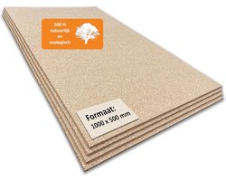 Kurk Bord - Prikbord Plaat - Berichten Tonen - Hoge Elasticiteit - 100 x 50 cm - Bruin