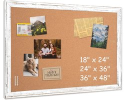 Kurk Borden 36 x 24 inch - Memo Bord met Vintage Houten Frame voor Thuis, Kantoor en Keuken