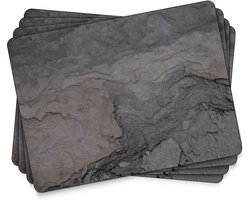 Kurk Pimpernel Placemats Zwart Slateblauw 40 cm x 30 cm 4 stuks