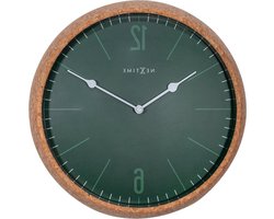 Kurk Wandklok - Leerklok Groen - Kinderen Leren Klokkijken - Stille Beweging - 30cm Diameter - Groen