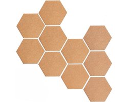 Kurkbord, 10 stuks kurkbordstickers, fotohangers, zelfklevend doe-het-zelf-bord voor aan de muur, multifunctionele toepassing voor doe-het-zelf