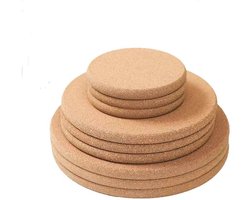 Kurken plantenonderzetters, 3 maten dubbellaags harde dikke kurken plantenonderzetters, 4/6/8 inch absorberende kurken plantenmatten, kurken onderzetters voor warme gerechten, kurken plantenonderzetters voor kamerplanten