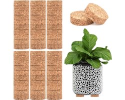 Kurken poten voor bloempotten - middelgroot - set van 4 - natuurlijke uitstraling - 5 cm