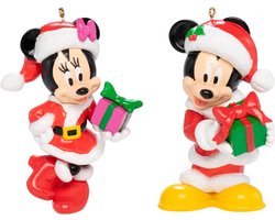 Kurt S. Adler ornamenten set Disney® Mickey Mouse en Minnie Mouse - Hoogte 10 cm - Set van 2 kerstboom hangers