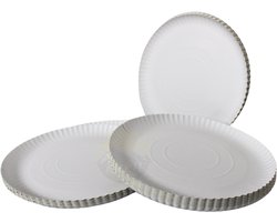 KURTT - 100 stuks papieren borden - Ø 28 cm - kartonnen borden - wegwerp borden papieren schaaltjes -wegwerpservies - taartborden - feestborden - papieren borden - gebaksbordjes