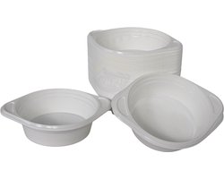KURTT - 100X Plastic soepkom 350ml (stevig) - herbruikbare soepkommen met oortje ( europese norm EN12875-1 gecertificeerd) reusable soepbeker - 150x200x33mm