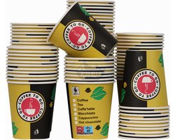 KURTT - Koffiebekers to go - Koffiebeker karton - 7oz - 180ml - 1000 stuks - Drinkbeker - Koffiebeker - Kartonnen Beker - Wegwerpbeker - Papieren Beker - extra sterk, lekvrij!