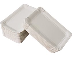 KURTT - Papieren bord/schaaltje 250 st. 10x16cm wit - gebaksbordjes