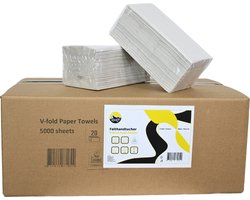 KURTT Papieren handdoekjes 2-laags, 5000 vellen grijs 22 x 23 cm, Z vouw papieren handdoekjes 2 laags, handdoekjes papier