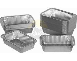KURTT - Rechthoekige (Kapsalon) Aluminium Bak 850cc, - 203x138x45 mm 100 st - Wegwerp - Alu bakje