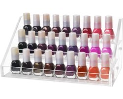 Kurtzy 3 Laags Nagellak Rek – Helder Acryl Organizer – L23,5 x B12,5 x H11,5 cm – Houdt tot op 30 Standaard Maat Verf Potjes – Vertoon op Tafel, Bureau of Plank