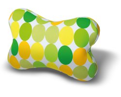 Kuschelmaxx kussen - Sierkussen gevlinderd 22 x 33 cm - punkte gelb-design - Stevig en zacht - Mooie print - Gevuld met microgranulaat - Vormvast & Wasbaar - Ideaal voor op de bank, bed, auto of op reis - Inclusief Wasnet