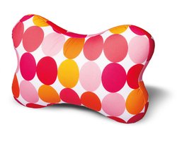 Kuschelmaxx kussen - Sierkussen gevlinderd 22 x 33 cm - punkte orange-design - Stevig en zacht - Mooie print - Gevuld met microgranulaat - Vormvast & Wasbaar - Ideaal voor op de bank, bed, auto of op reis - Inclusief Wasnet