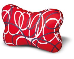 Kuschelmaxx kussen - Sierkussen gevlinderd 22 x 33 cm - rood gelijnd-design - Stevig en zacht - Mooie print - Gevuld met microgranulaat - Vormvast & Wasbaar - Ideaal voor op de bank, bed, auto of op reis - Inclusief Wasnet