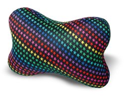 Kuschelmaxx kussen - Sierkussen gevlinderd 22 x 33 cm - sterren-design - Stevig en zacht - Mooie print - Gevuld met microgranulaat - Vormvast & Wasbaar - Ideaal voor op de bank, bed, auto of op reis - Inclusief Wasnet