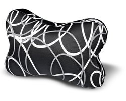 Kuschelmaxx kussen - Sierkussen gevlinderd 22 x 33 cm - zwart gelijnd-design - Stevig en zacht - Mooie print - Gevuld met microgranulaat - Vormvast & Wasbaar - Ideaal voor op de bank, bed, auto of op reis - Inclusief Wasnet