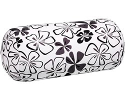 Kuschelmaxx Rolkussen - Sierkussen Rond Cilinder 17 x 33 cm - Blumen Nero-design - Stevig en zacht - Mooie print - Gevuld met microgranulaat - Vormvast & Wasbaar - Ideaal voor op de bank, bed, auto of op reis