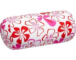Kuschelmaxx Rolkussen - Sierkussen Rond Cilinder 17 x 33 cm - Blumen Rosso-design - Stevig en zacht - Mooie print - Gevuld met microgranulaat - Vormvast & Wasbaar - Ideaal voor op de bank, bed, auto of op reis