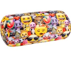Kuschelmaxx Rolkussen - Sierkussen Rond Cilinder 17 x 33 cm - Emoji-design - Stevig en zacht - Mooie print - Gevuld met microgranulaat - Vormvast & Wasbaar - Ideaal voor op de bank, bed, auto of op reis