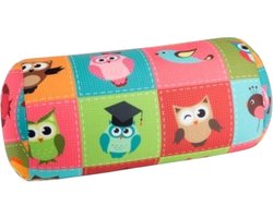 Kuschelmaxx Rolkussen - Sierkussen Rond Cilinder 17 x 33 cm - Owls 4-design - Stevig en zacht - Mooie print - Gevuld met microgranulaat - Vormvast & Wasbaar - Ideaal voor op de bank, bed, auto of op reis