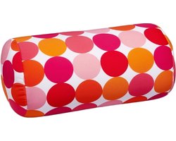 Kuschelmaxx Rolkussen - Sierkussen Rond Cilinder 17 x 33 cm - Punkte orange-design - Stevig en zacht - Mooie print - Gevuld met microgranulaat - Vormvast & Wasbaar - Ideaal voor op de bank, bed, auto of op reis