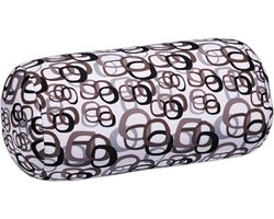 Kuschelmaxx Rolkussen - Sierkussen Rond Cilinder 17 x 33 cm - Square-design - Stevig en zacht - Mooie print - Gevuld met microgranulaat - Vormvast & Wasbaar - Ideaal voor op de bank, bed, auto of op reis