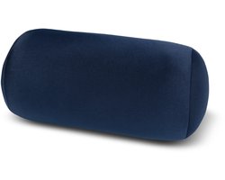 Kuschelmaxx Rolkussen - Sierkussen Rond Cilinder 17 x 33 cm - uni donker blauw-design - Stevig en zacht - Mooie print - Gevuld met microgranulaat - Vormvast & Wasbaar - Ideaal voor op de bank, bed, auto of op reis - Inclusief Wasnet