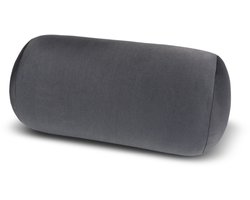 Kuschelmaxx Rolkussen - Sierkussen Rond Cilinder 17 x 33 cm - uni donker grijs-design - Stevig en zacht - Mooie print - Gevuld met microgranulaat - Vormvast & Wasbaar - Ideaal voor op de bank, bed, auto of op reis - Inclusief Wasnet