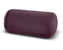 Kuschelmaxx Rolkussen - Sierkussen Rond Cilinder 17 x 33 cm - uni donker rood-design - Stevig en zacht - Mooie print - Gevuld met microgranulaat - Vormvast & Wasbaar - Ideaal voor op de bank, bed, auto of op reis - Inclusief Wasnet