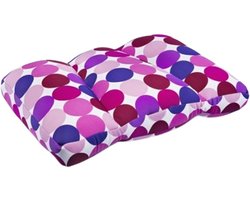 Kuschelmaxx XXL-kussen 60 x 40 cm met 3 interne vakken dus vormvast- Punkte Violet-design - Stevig en zacht - Mooie print - Gevuld met microgranulaat - Vormvast & Wasbaar - Ideaal voor op de bank, bed, auto of op reis - Inclusief Wasnet