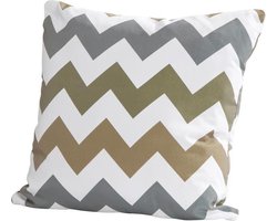 Kussen 50x50 - zigzag taupe - 4 Seasons Outdoor - Outlet - Taupe - Outlet -