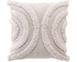 Kussen Boho Naturel – Beige/Wit – Handmade – 40 x 40 cm (incl. vulling)
