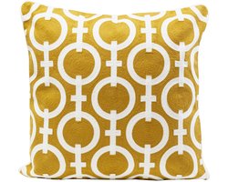 Kussen Catena Chain geel en wit Kare Design