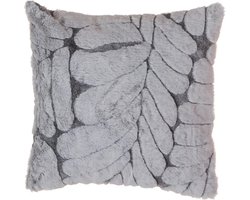 Kussen Cozy Leaf grijs 45x45cm