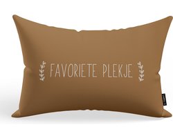 Kussen favoriete plekje geel 50 x 30 cm / Buiten