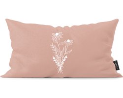 Kussen flower zalm 50 x 30 cm / Buiten