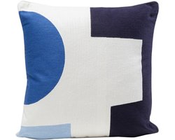 Kussen Forma blauw en wit 50x50cm Kare Design